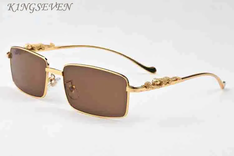 modecykling solglasögon för män kvinnor buffel horn glasögon silver guld leopard ram rimlösa kvinnor solglasögon svart grå brun221w