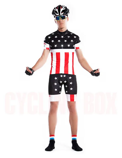 Heren USA Wielertrui Set 2022 Maillot Ciclismo Racefiets kleding Fiets Kleding D11237f