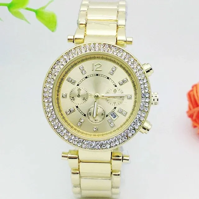 20% off Top 10 M brand diamond Japan movement quartz wrist Gold stainless steel Relojes Business fashion Men women Top quality wri310W