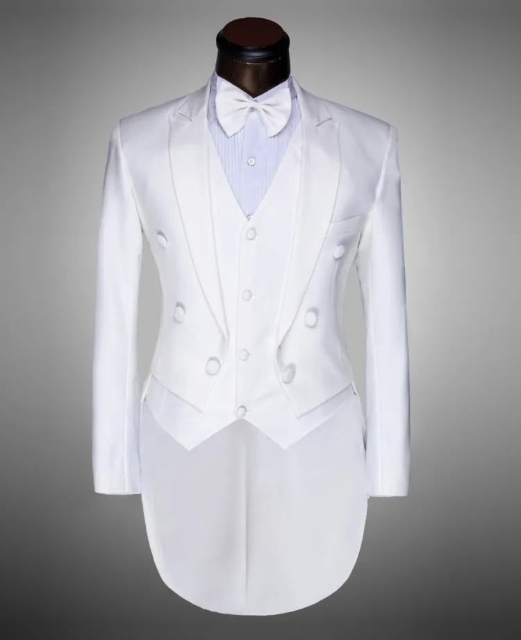 Wholesale-Custom Brand New cool Groom Tuxedos Men Wedding Dress Bridegroom Suit Best man Suit swallow-tailed coat Jacket+Pants+tie+vest 