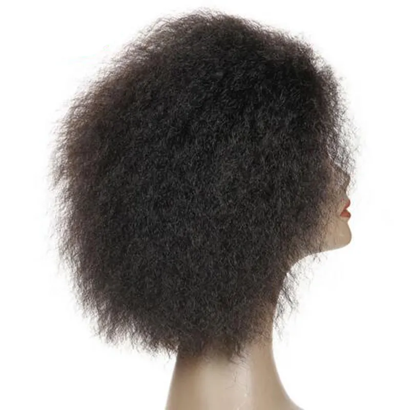 Short Synthetic Wigs None Lace Front Wig Kinky Straight Kanekalon Heat Resistant For Black Women African American Wigs