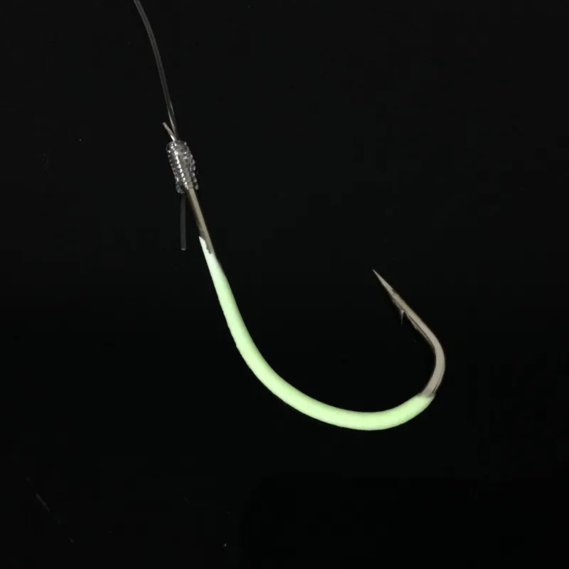 12#-30# Luminous Maruseigo Hook With Line High Carbon Steel Barbed Hooks Fishhooks Asian Carp Fishing Gear 1 Package Set295L