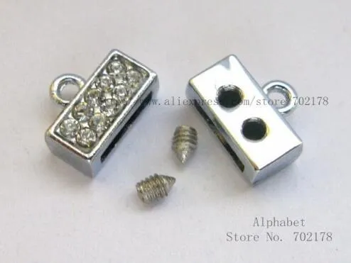 alliage de zinc uni cristal couleur argent fin fermoir connecteur 8 mm slide Charms Accessoires DIY Fit 8 mm Collier pour chien bracelet porte-clés