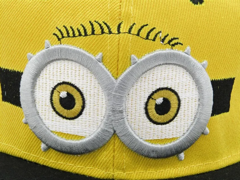 2016 Casquette de baseball enfants Gorras jaune dessin animé Minions Casquette dieu voler papas Film toile plat Snapback Hip Hop Hat249v