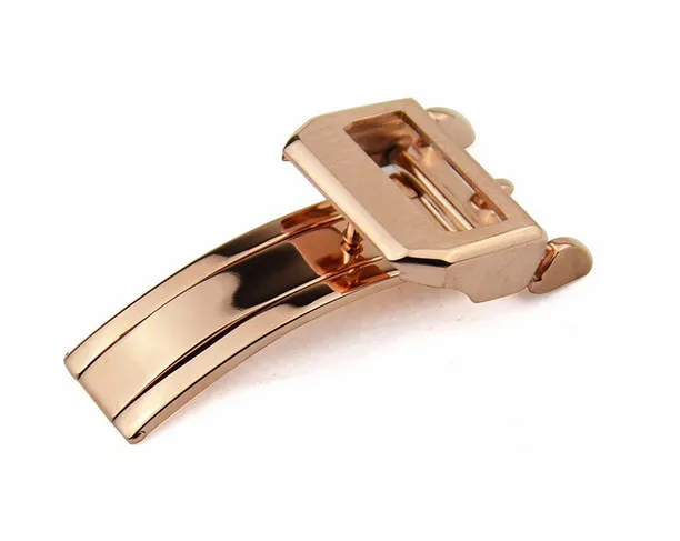 18mm Ny högkvalitativ rostfritt stål Watch Bands Strap Silver Black Gold Rose Gold Buckle Distribution Clasp för IWC Bands212G