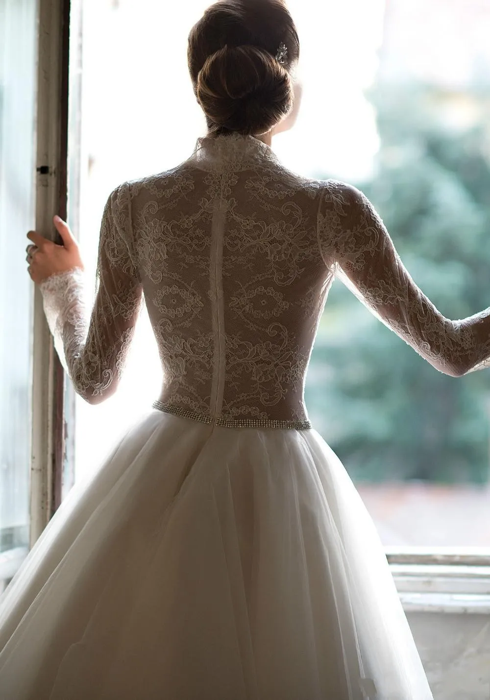 Short Bridal Gowns Long Sleeve 2021 Deep V Neck Sexy Cheap Dress Lace Appliques Knee Length Charming A Line Wedding Dresses Zipper Back