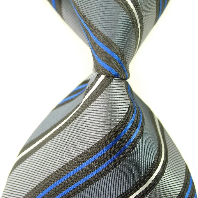 8 Styles Nouveau Classique Rayé Hommes Violet Cravates Jacquard Tissé 100% Soie Bleu et Blanc Cravate Pour Hommes Cravates D'affaires Formelles F230S