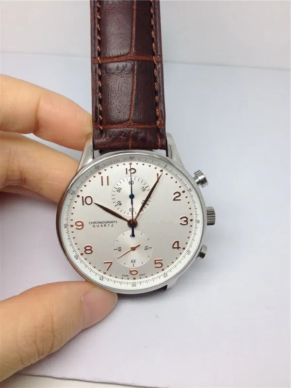 Top Verkauf Uhr Männer Quarz Stoppuhr Mann Stil Chronograph Uhren Edelstahl Armbanduhr W16251i