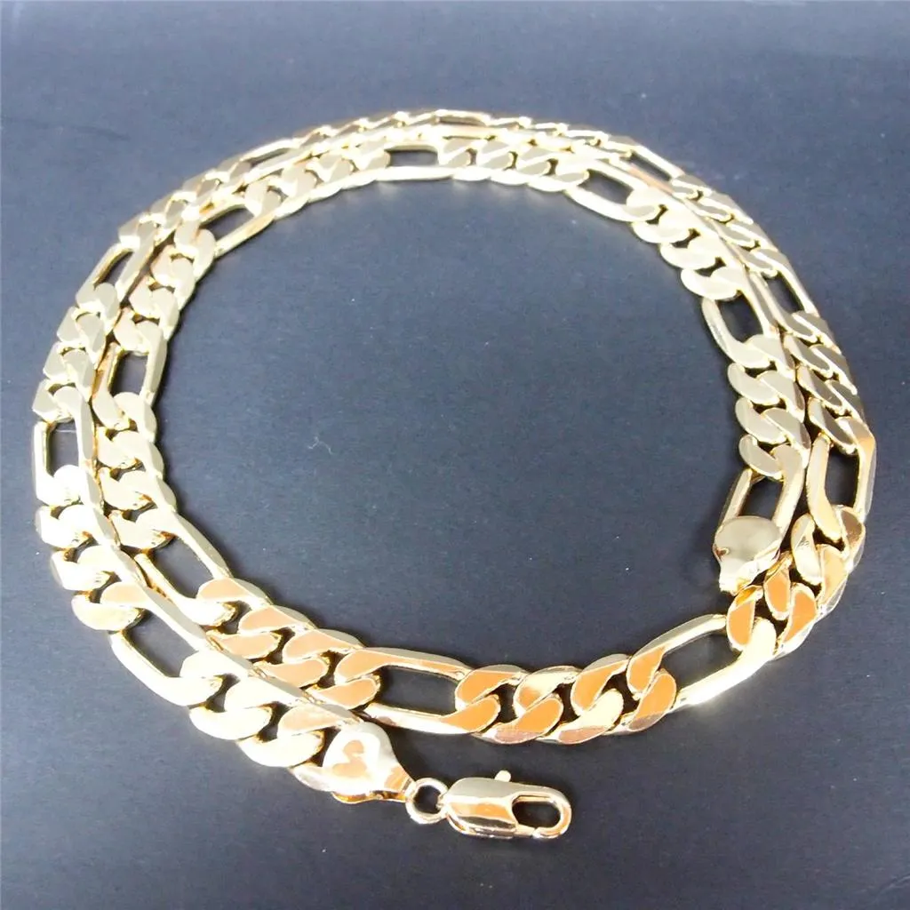 Новое тяжелое мужское ожерелье из твердого золота 94 г, 12 мм, 24 карата, желтое, с начинкой из золота, цепочка ювелирных изделий344U