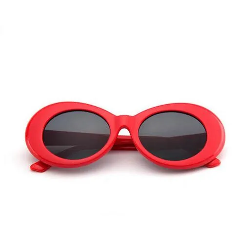 Óculos de sol ovais redondos vintage feminino designer de marca Eyewear feminino macho preto espelho branco kurt cobain Glasses262h