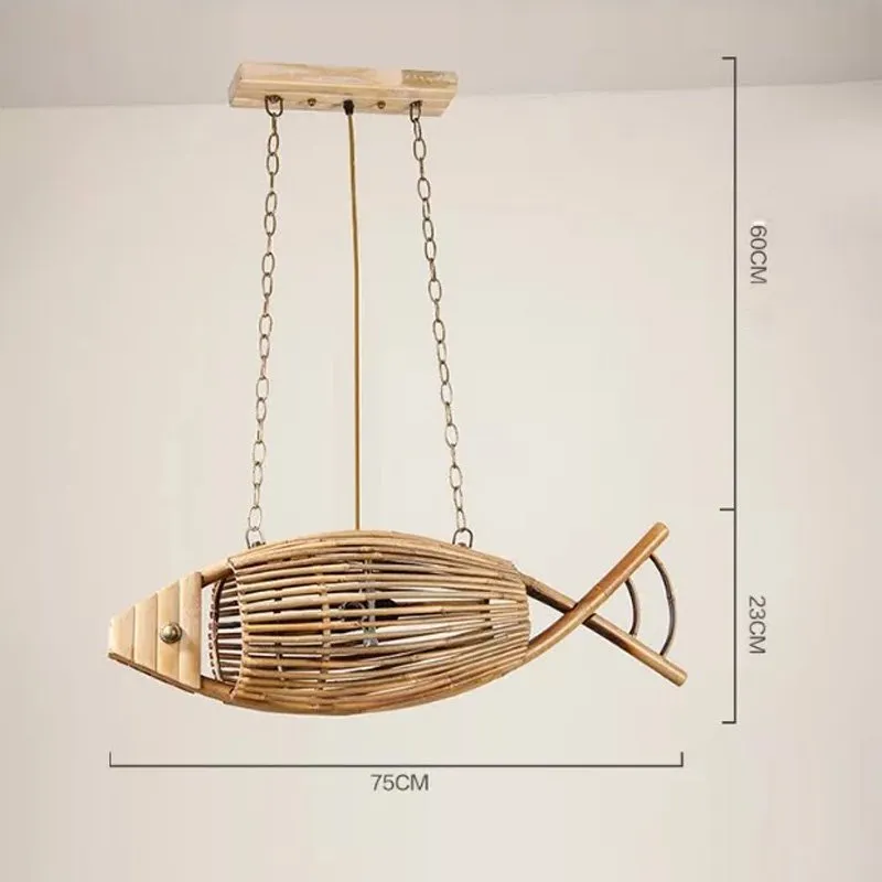الخشب الخشبي الأسماك قلادة مصباح الطعام غرفة الطعام معلقة مصباح ريفي ريفي ريفي مطعم مقهى البار المباريات الشخصية 203T