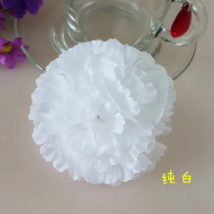 100 peças 9cm cravo artificial decorativo flor de seda cabeça para diy buquê de flores do dia das mães decoração de casa festival supp1880