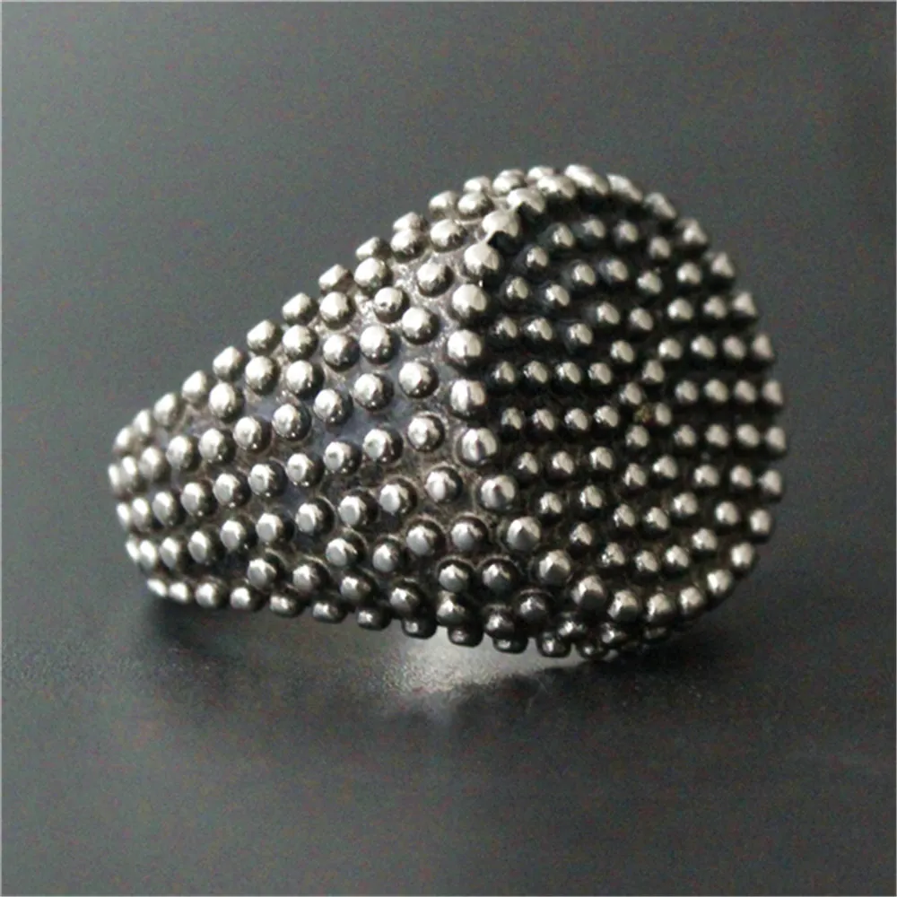 Support Dropship New Design Silver Black Round Ring 316L Stainless Steel Fashion Jewelry Biker Style Selling Ring2635