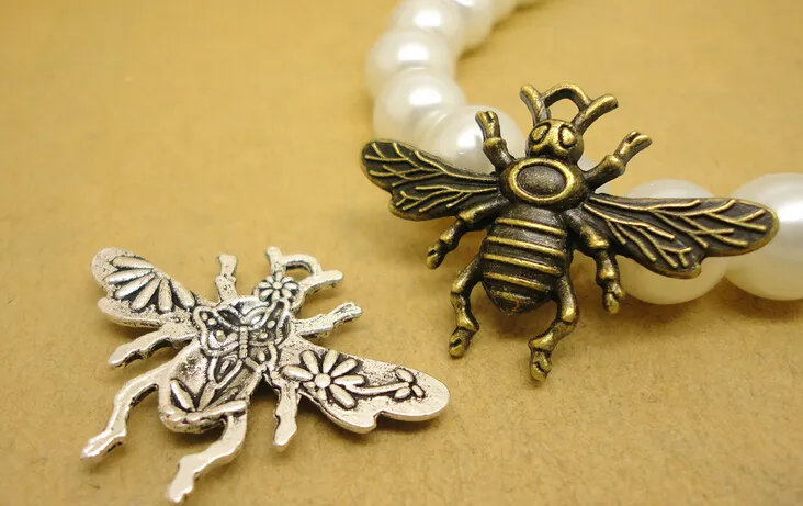 Itemslot alliage abeille bronze ou argent plaqué pendentif à breloques idéal pour bijoux bricolage 2524MM87957482623