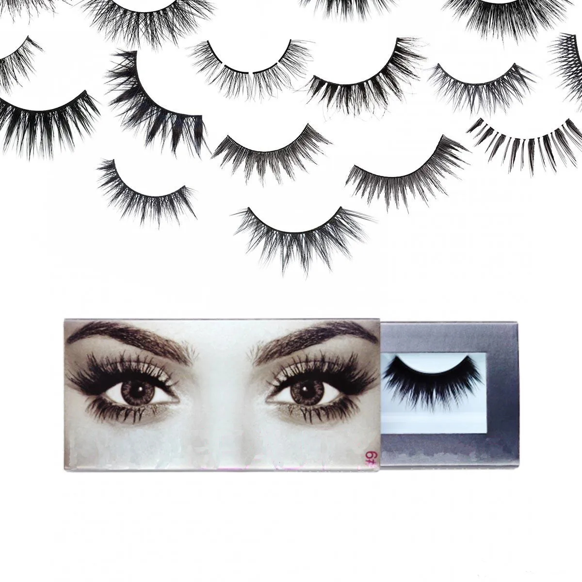 False Eyelashes 20 types boxed Handmade 3D Mink Hair Eye Lash Extensions Natural Synthetic lashes Fiber Eyes Beauty Makeup Tool