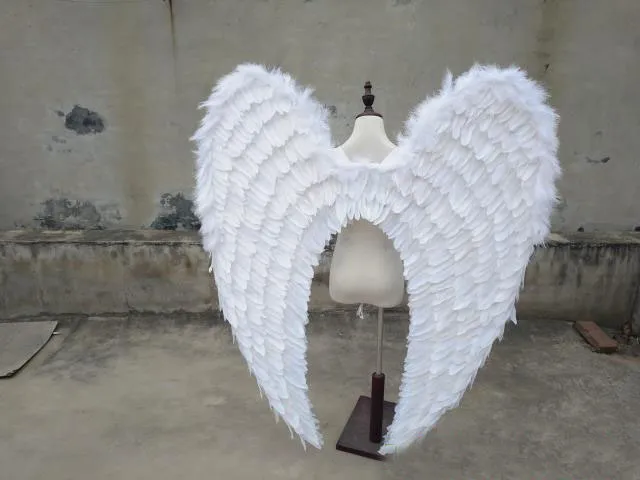 large size beautiful white angel wings Automobile Exhibition stage performance Displays Wedding shooting props pure handmade