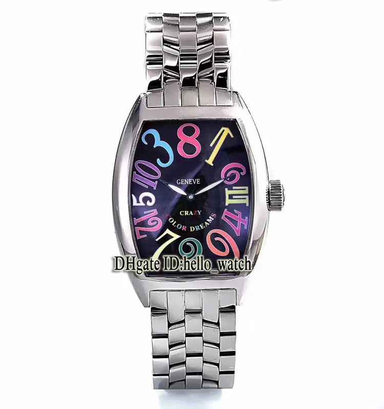 Economici Nuove CRAZY HOURS Figure a colori 8880 CH Quadrante nero Orologio automatico da uomo Bracciale in acciaio inossidabile di alta qualità Nuovi orologi247m