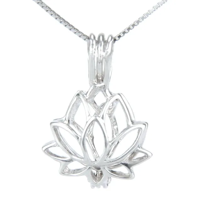 925 argent médaillon Cage Lotus forme perle gemme perles Cage pendentif peut ouvrir pendentif en argent Sterling montage bijoux à bricoler soi-même Fitting310J