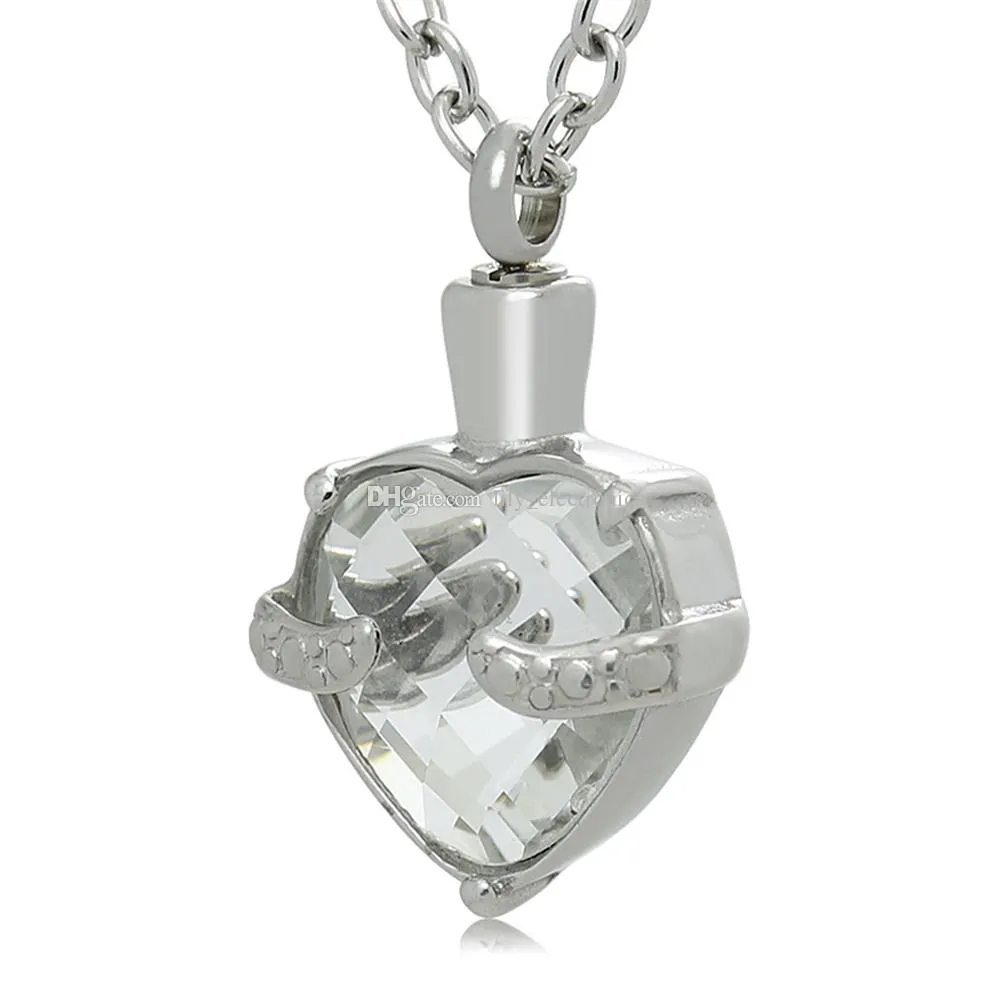 Lily urn kettingen diamant crematie sieraden hart herdenkingsmeren hanger pendant met geschenktas vijf kleuren198o