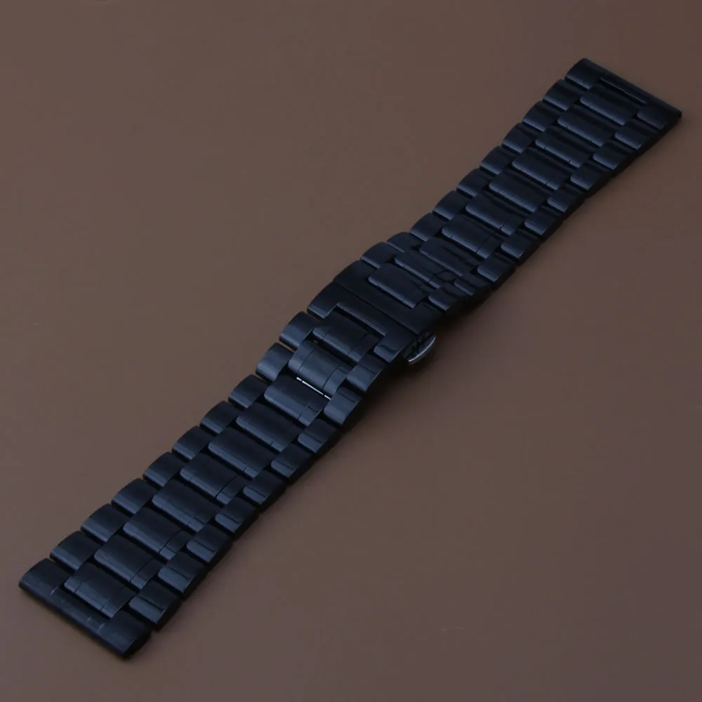 Pulsera de reloj de alta calidad Correa de reloj 22 mm 24 mm 26 mm 28 mm 30 mm Correa de reloj de acero inoxidable negro Nuevas correas de reloj Hebilla de mariposa 231J