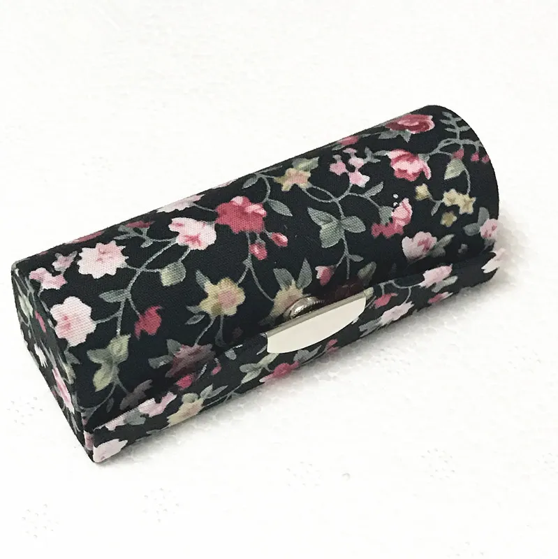 Nuovo caso di viaggio portatile rispecchiato dei piccoli gioielli caso di immagazzinamento di rossetto vuoto d'annata floreale superiore di lusso della scatola di imballaggio del balsamo del labbro / 