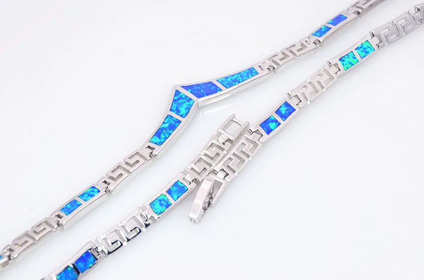 Whole & Retail Fashion Jewelry Fine Blue Fire Opal Stone Necklaces For Women BRC17082701254j