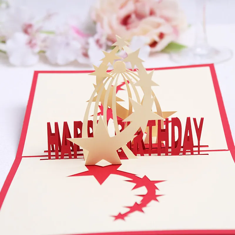 Dekoracje przyjęcia urodzinowe karty z życzeniami dla dzieci przyjęcie urodzinowe Favours 3D urodzinowe karty z with karty pozdrowienia 12 stylów na lot226r