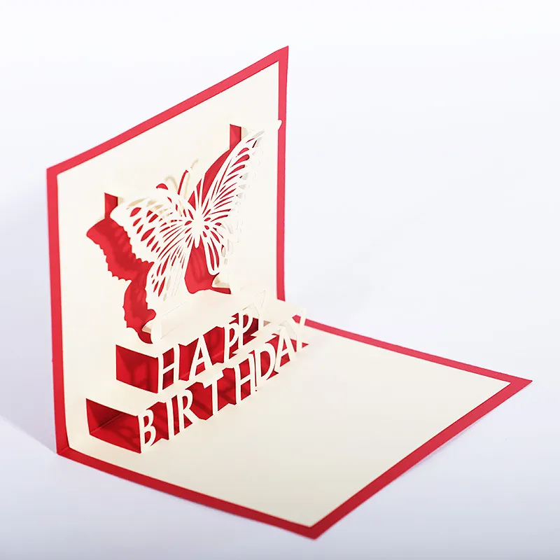 Geburtstagsfeierdekorationen Kinder Grußkarten Geburtstagsfeier Favors 3D Geburtstag Pop Up Karten Grußkarte 12 Arten pro Los