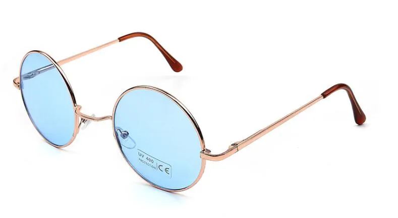Ny Brand Designer Classic Round Solglasögon Män Kvinnor Vintage Candy Color Sun Glasses 10st 168A