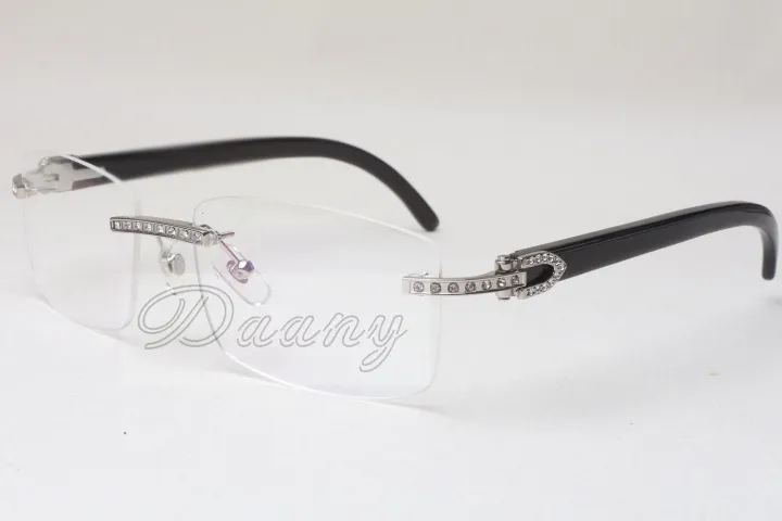 Vente directe de lunettes de mode montures de lunettes monture de lunettes T3524012 cornes noires rétro diamant lunettes 58-18-140mm238a