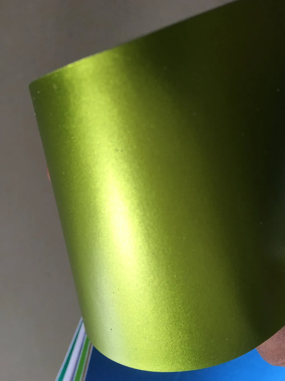 Lime Satin Chrome Viny For Car Wrapping With Air release For Car styling Unique Wrap Foil size 1.52x20m/Roll 4.98x66ft