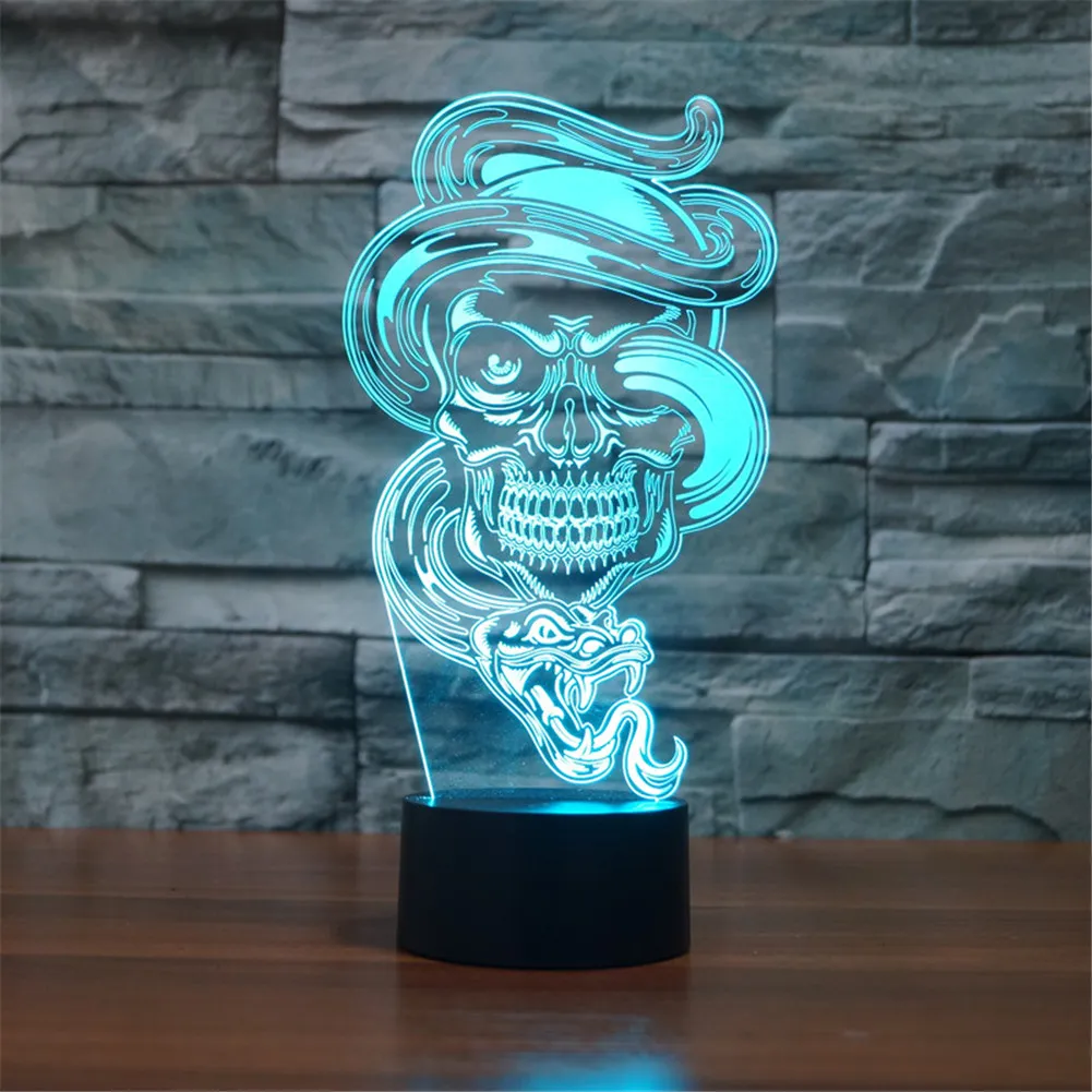 3D光学幻想面白い幽霊カラフルなグラデーションタッチアクリルナイトライト感謝祭ハロウィーンクリスマスギフト3Dランプ2200