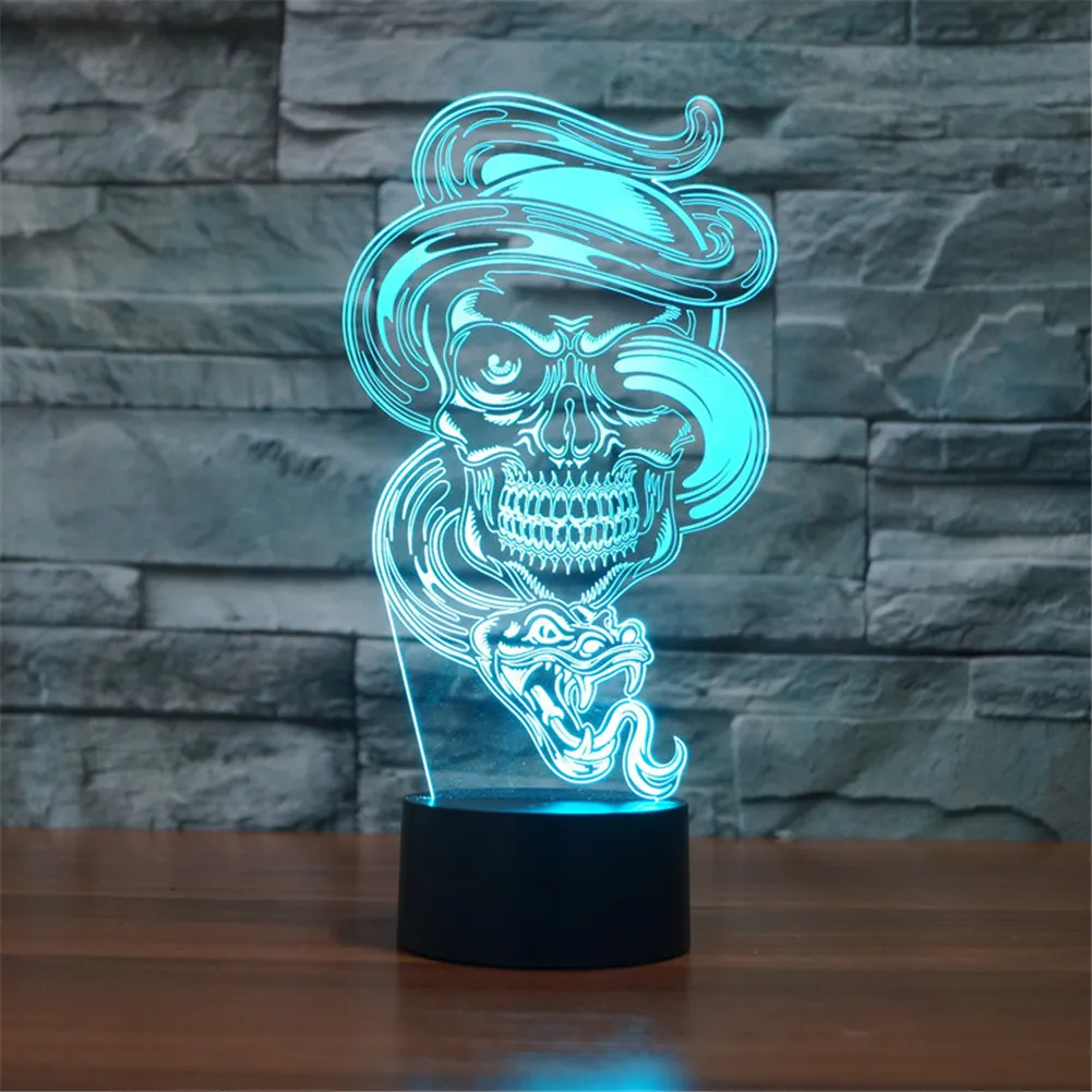 3D optische illusie grappige spook kleurrijke gradiënten touch acryl nacht licht Thanksgiving Halloween kerstcadeau 3D lamp2200