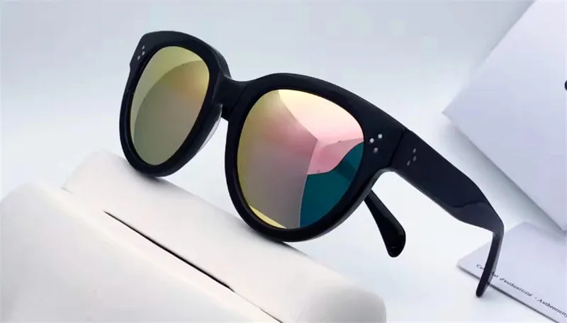 Fashion French Designer Solglasögon för kvinnor CE 41755 Classic Black Top Quality Full Frame Rame Coated Reflective Polarized239y