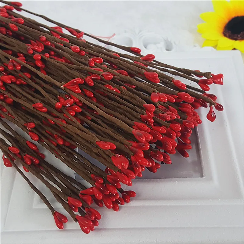 100 Stück DIY Hochzeitsgirlande Künstlicher Blumenkopf Ring Pip Berry Blütenstiel DIY Kranz Blumenperle Acceorry3229