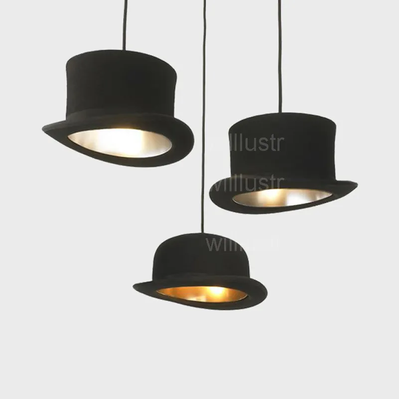 El yapımı yün keçe şapka kolye lambası kumaş alüminyum kapak süspansiyon ışığı restoranı el yemek salonu odası couture mağazası asılı 2624