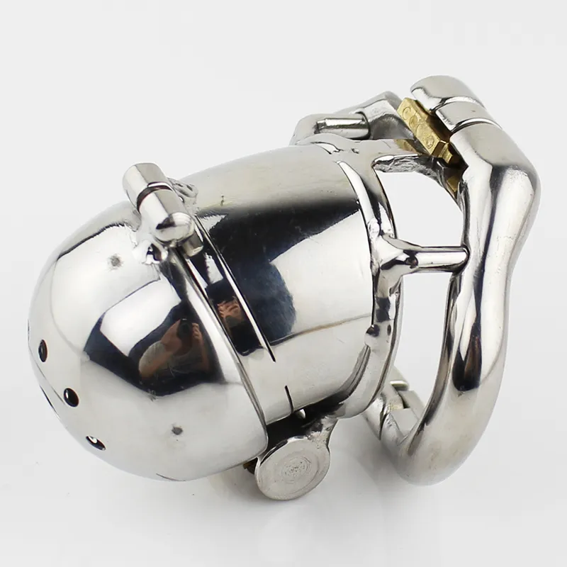 NEW Double Lock Design Stainless Steel Chastity Belt Male Chastity Device Metal Penis Lock Chastity Cage Ring Sex Toys For Men