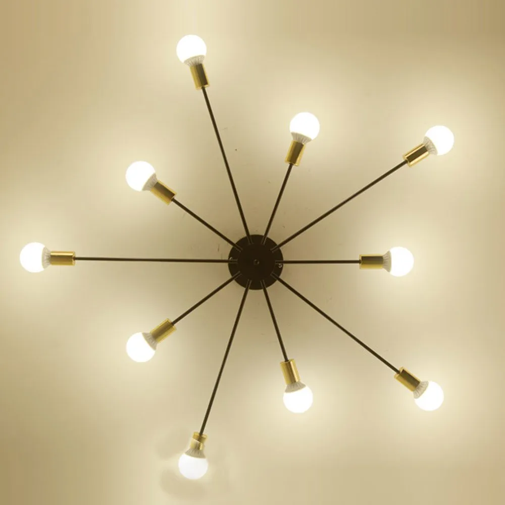 Kreatywny Iron Spark Lampa sufitowa Sytwa Sypilii Pająk Światło Modern Nordic American Corridor Suil Lighttures301b