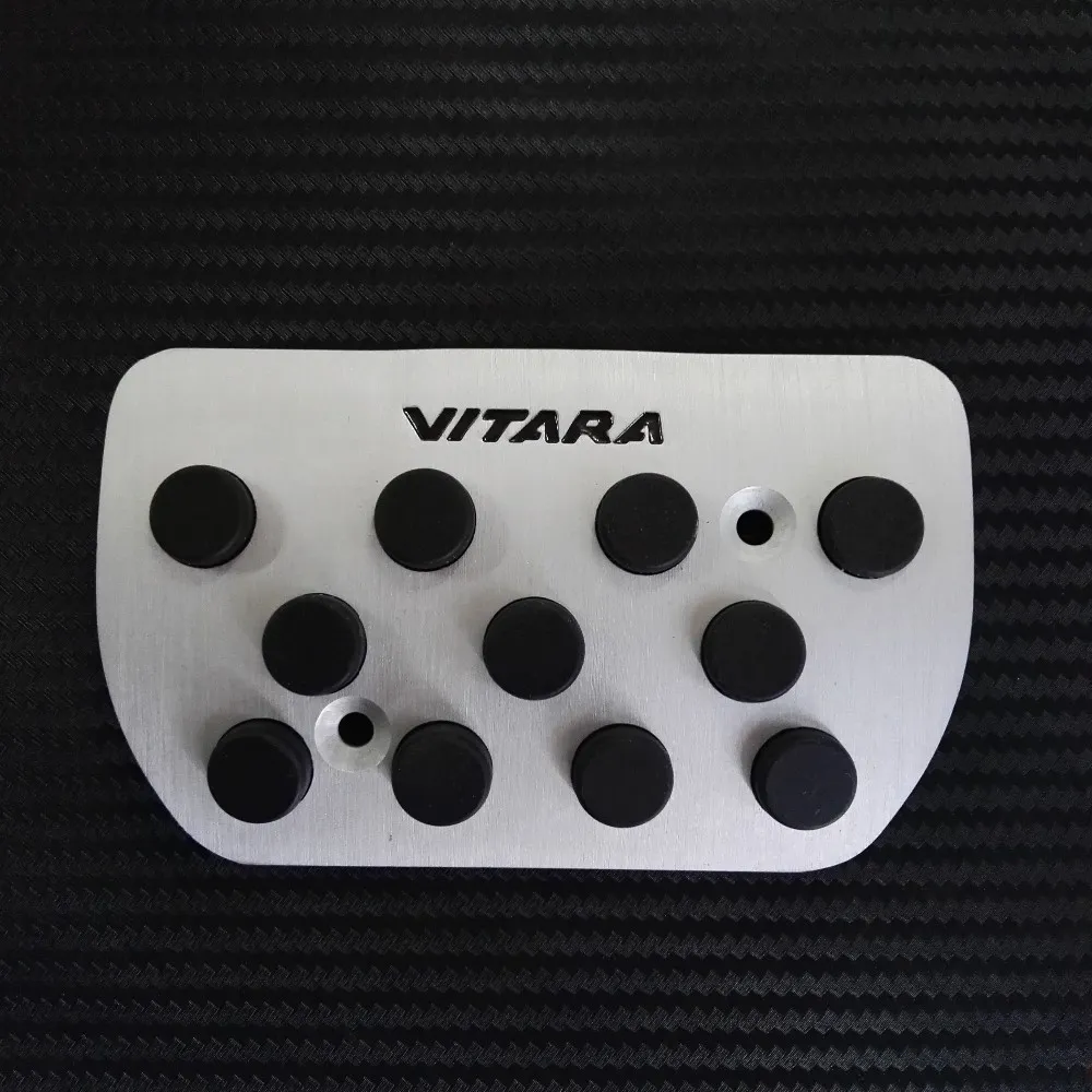 High Quality Non-slip accelerator gas fuel brake foot rest AT/MT pedal pads for Suzuki Grand Vitara,with VITARA logo.
