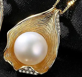 Харм -оболочка дизайн жемчужины жемчужные колье ожерелья для жемчужины 925 Серебряные ювелирные украшения для женщин 259W