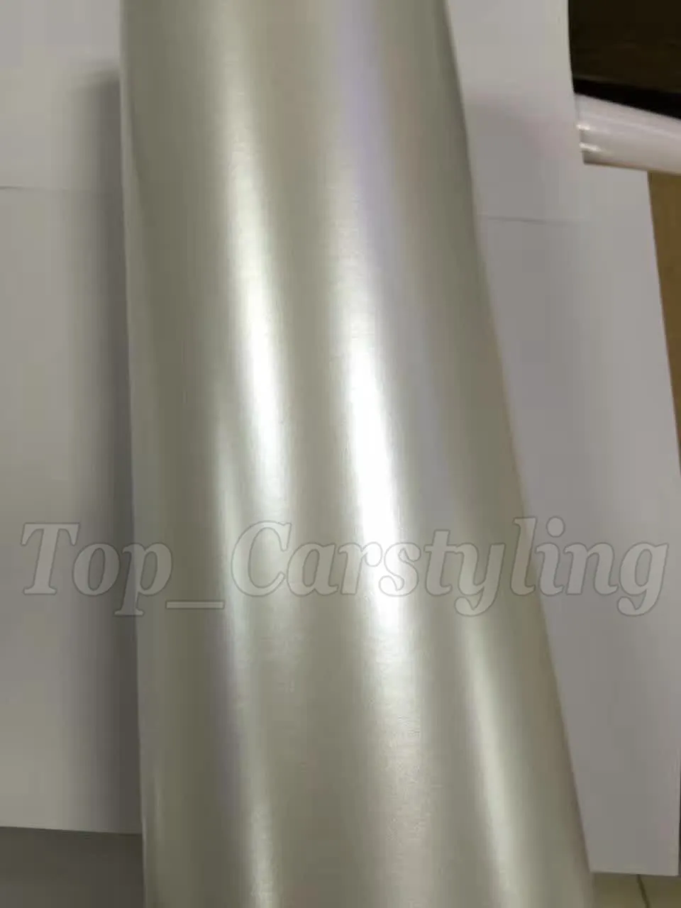 Satin white pearl chrome Vinyl Car Wrap Film with air bubble free / release Covering styling graphics Covering foil 1.52x20m roll