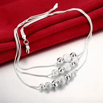Al por mayor - El precio bajo al por menor regalo de Navidad 925 joyas de plata de moda envío gratis Collar bN020