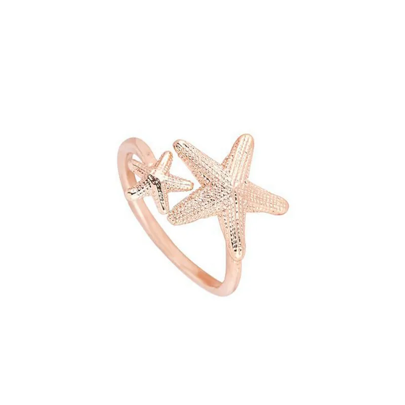 Averfast entier ajusté Twinkle Strett Star Ring Nautical Beach 2 Anneau étoile de mer pour les cadeaux d'anniversaire des femmes EFR068261E