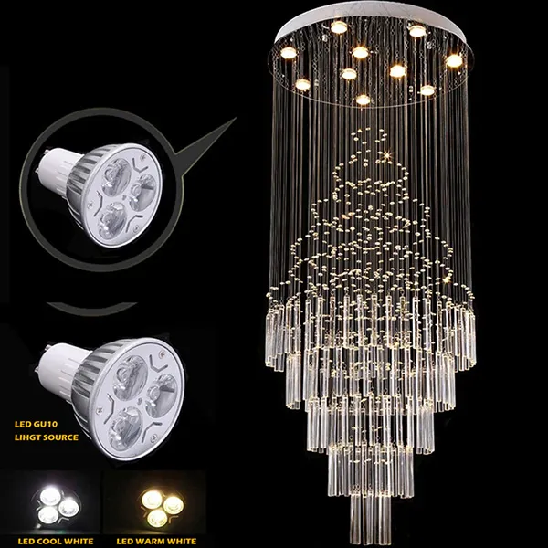 LED wisiorka światła sztuka design salon jadalnia żyrandole światła K9 Krystaliczne urządzenia AC110-240V Kryształowe lampy sufitowe vallki1973