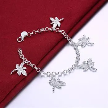 Commercio all'ingrosso - prezzo più basso regalo di Natale 925 bracciale in argento + set di orecchini S17