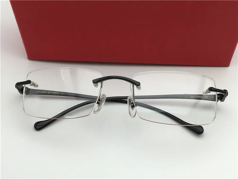 Män vintage Rimless receptbelagda glasögon ram modeglasögon ramar guld nya med box318z