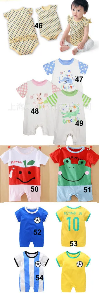 Sommar Baby Short Sleeve Kläder Jumpsuits 0-12 Månad Björn Romper Gratis