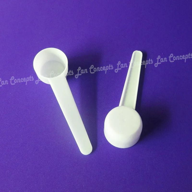 5g 10 ml plastskopa 5 gram HDPE -skedmätverktyg för mat flytande medicinsk mjölkpulver - vitt 200 st parti OP1017258O