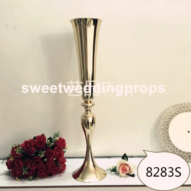 cm high New!gold wedding floor walkway stands/tall and large flower vase for wedding table centerpieces