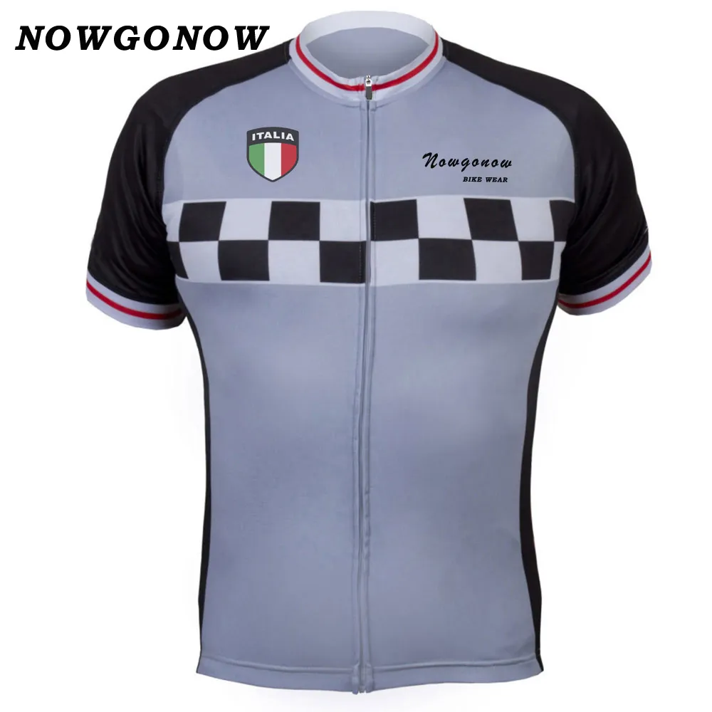 Män 2018 Cycling Jersey Italy Italian Team Gray Black Red Blue Clothing Cykel Wear Racing Riding MTB Road Sportwear Tops National 4284Z